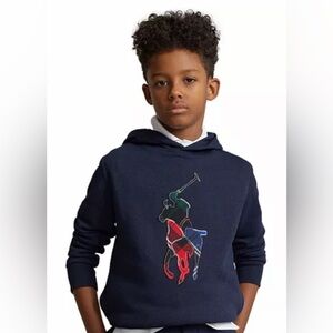 Boy’s Polo Ralph Lauren Navy Hooded Sweatshirt with Big Pony